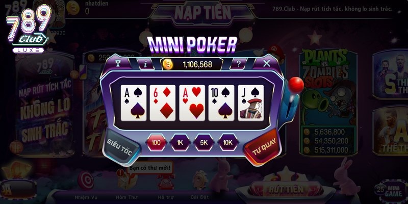 Luật chơi chi tiết về mini poker 789Club